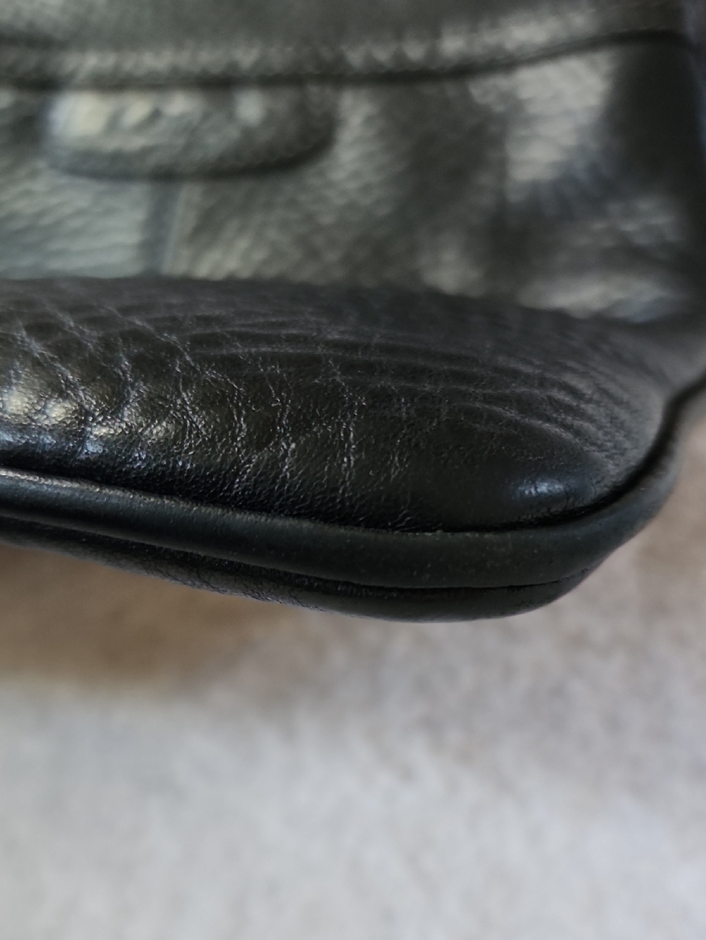 Coach Penelope Black Pebbled Leather Crossbody Bag Preowned - Picture 3 of 14